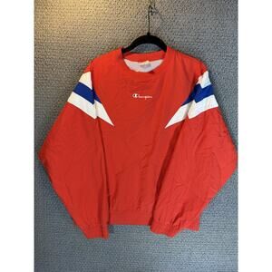 CHAMPION Vintage Red White & Blue Warm Up Windbreaker Track Top Size XL